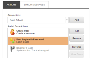 Add User Login with Password save action