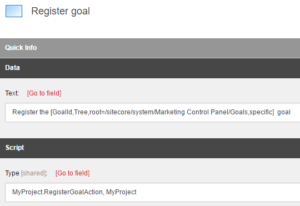 Create Register Goal action